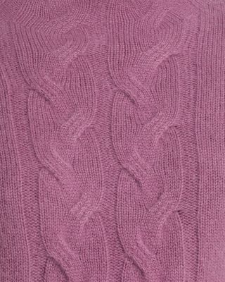 100% Cashmere Mock Neck Cable Sweater - Exclusive