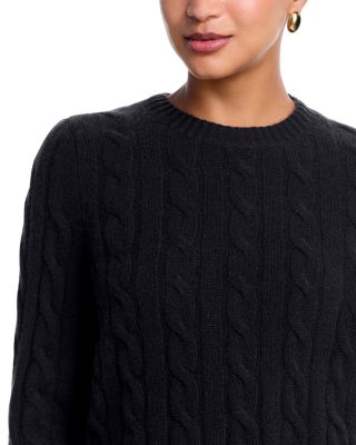 100% Cashmere Cable Knit Crewneck Sweater - Exclusive