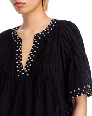 Studded Pintucked Top - Exclusive