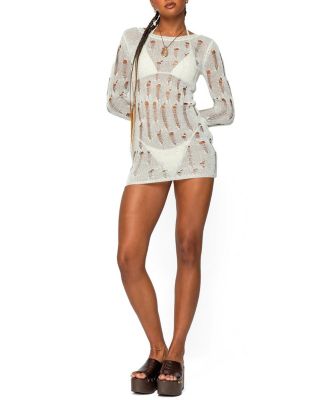  Manuela Distressed Knit Mini Dress