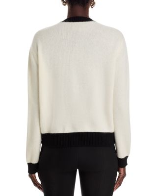 100% Cashmere Contrast Trim Cardigan - Exclusive