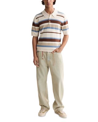 Regular Fit Striped Knit Polo