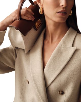 Petite Double Breasted Linen Suit Blazer