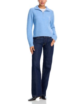 100% Cashmere Zip Neck Sweater - Exclusive