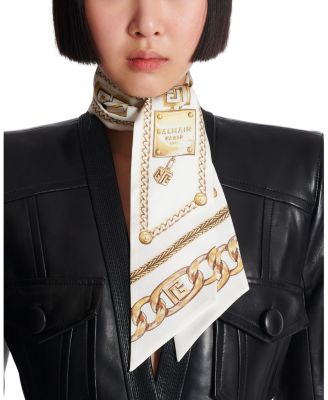  Printed Silk Bandana with Chains Pattern