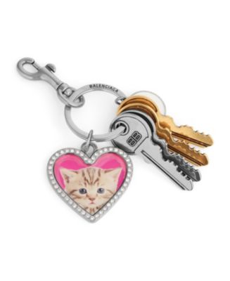 【BALLENCIAHA】Heart Charm Keyring Balenciaga Heart keyring for Women - Silver in USA | Level Shoes