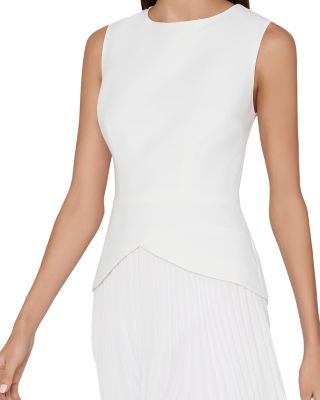 MILLY - Haddy Mixed Media Pleated Dress