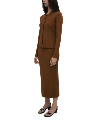 Ribbed Button Front Cardigan