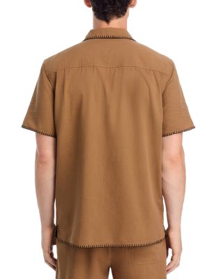 Relaxed Fit Stitch Trim Camp Shirt 