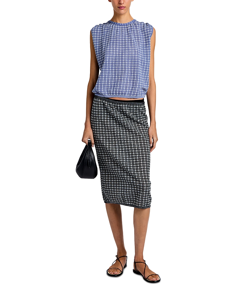 Shop Proenza Schouler White Label The Bradley Crewneck In Plaid Knit