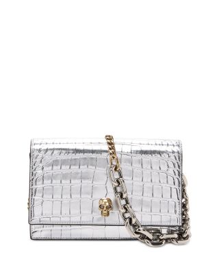 McQueen - Small Skull Leather Crossbody Bag