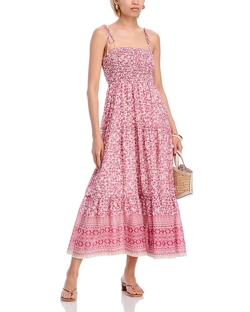 Aqua Border Smocked Maxi Dress - Exclusive