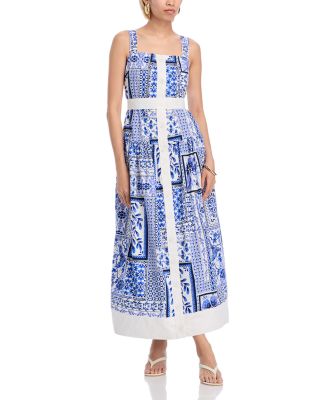 Tile Button Front Maxi Dress - Exclusive