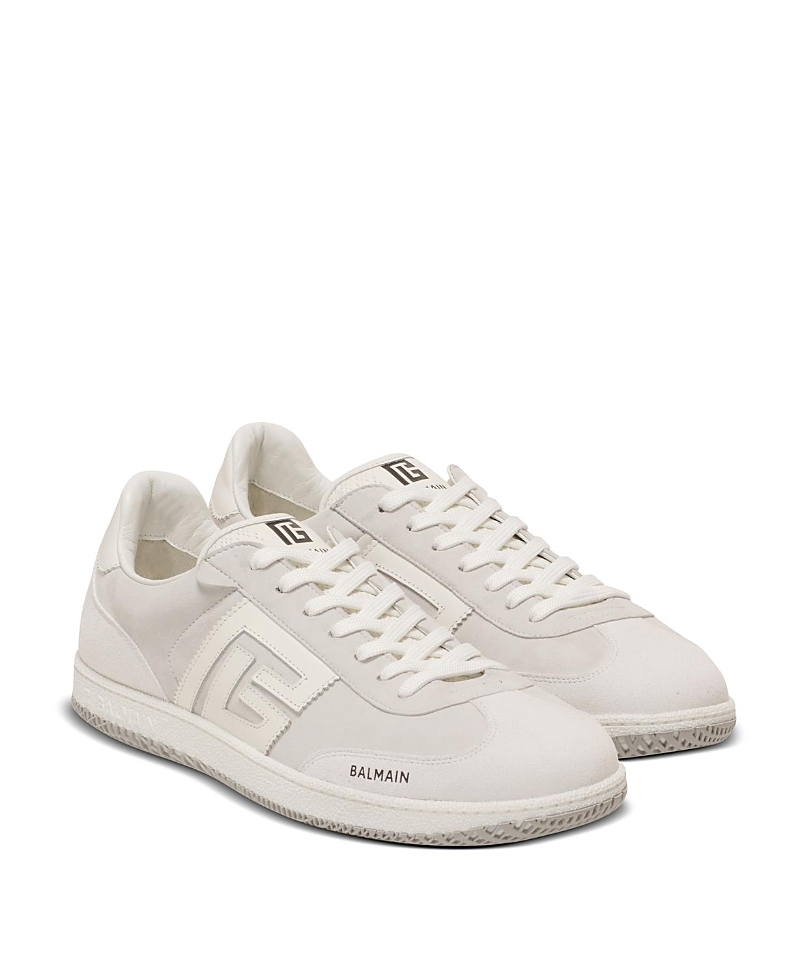 Balmain Swan Suede And Smooth Leather Trainers