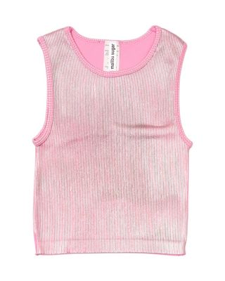  Girls' Metallic Paint Ribbed Sleeveless Top - Big Kid