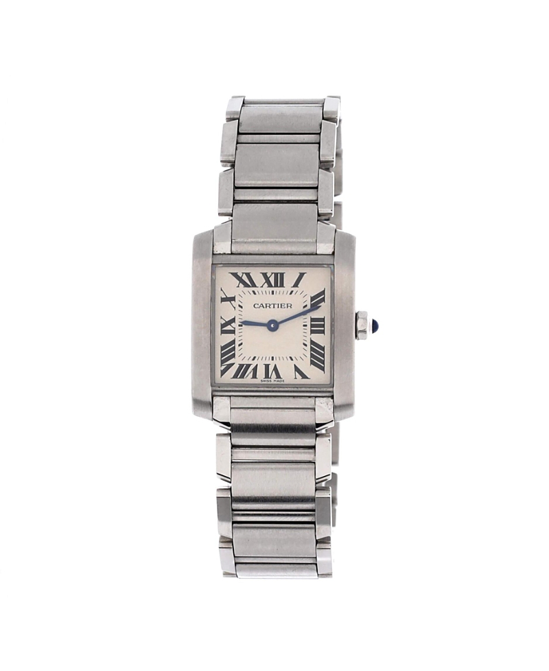 Pre-owned Pre-owned Cartier Cartier Tank Francaise Quartz Watch In Stainless Steel 25mm