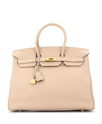Pre-Owned HERMÈS - Birkin 35 Handbag Light Clemence with Gold Hardware