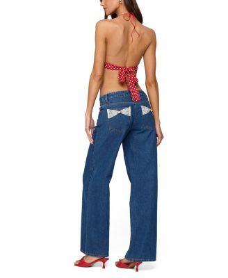 Polka Dot Backless Chiffon Top