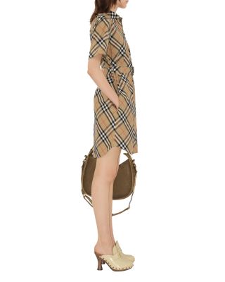 Check Cotton Shirt Dress