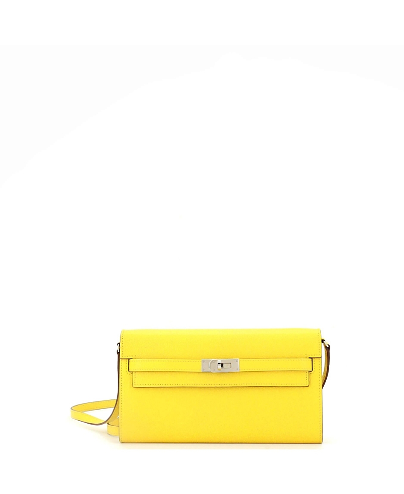 Pre-owned Pre-owned Hermes Hermes Kelly To Go Wallet Chevre Mysore In Yellow