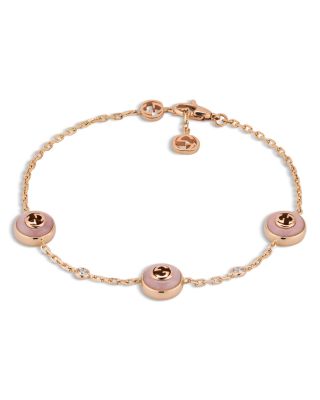 18K Pink Gold Diamond & Pink Opal Interlocking Bracelet