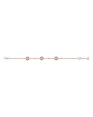 18K Pink Gold Diamond & Pink Opal Interlocking Bracelet