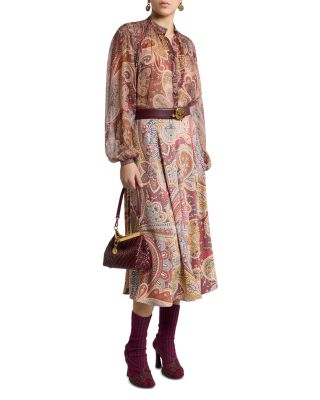 Silk Printed Blouson Sleeve Blouse