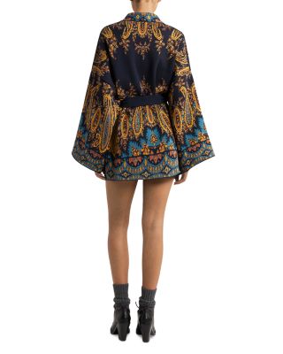 Printed Knitwear Belted Cardigan