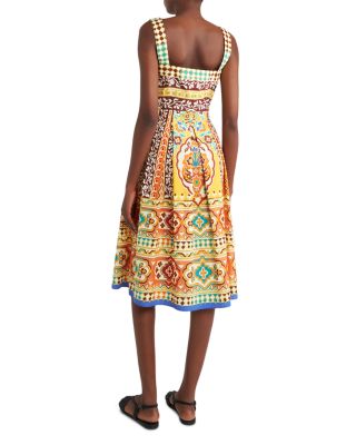 Printed Cotton Midi Dress
