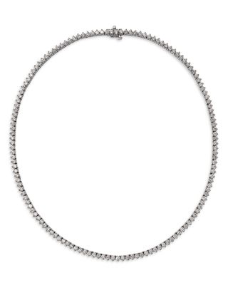 Certified Lab Grown Diamond Tennis Necklace in 14K White Gold, 10.0 tcw