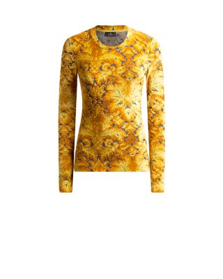 Printed Long Sleeve Jersey Top