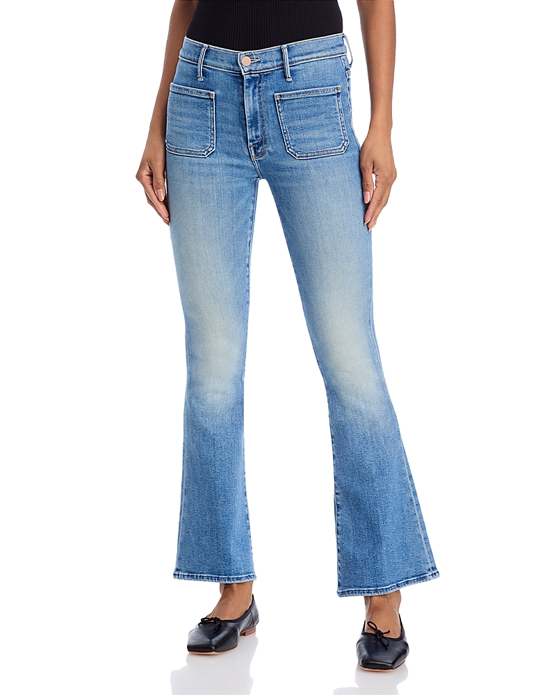 Mother The Patch Pocket Weekender Jeans In Poppin Wheelies In Blue