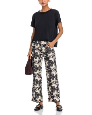 The Mid Rise Rambler Zip Ankle Jeans in Curlycue Black And Cream