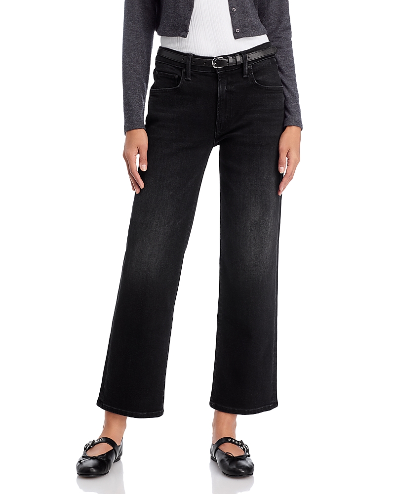 Mother The Mid Rise Rambler Zip Flood Jeans in Spiked Hair Art Flair