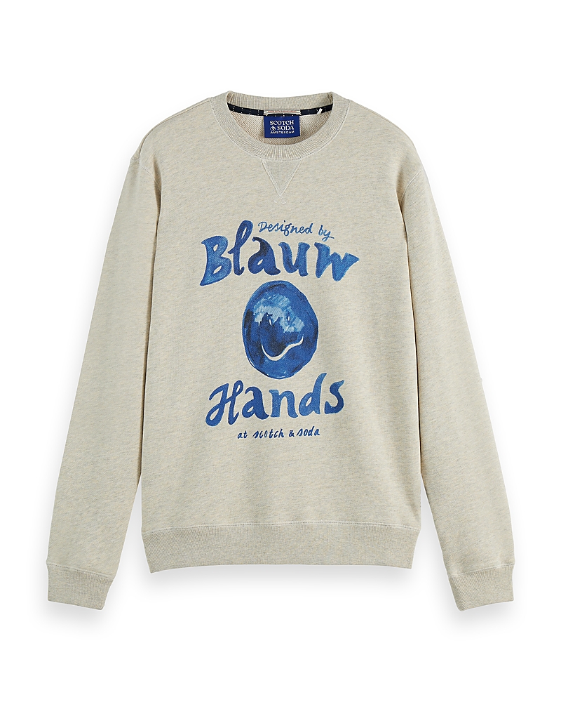 Scotch & Soda Regular Fit Graphic Logo Sweatshirt In Neutral