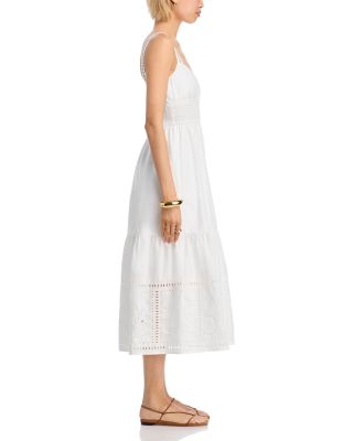 Sleeveless Eyelet Detail Midi Dress