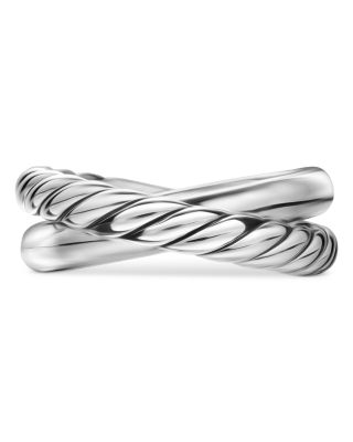 Crossover Two Row Ring in Sterling Silver, 7.4mm