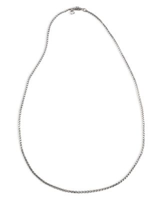 Sterling Silver Box Chain Necklace, 24"