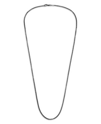 Sterling Silver with Satin Matte Black Rhodium Classic Chain Necklace, 26"
