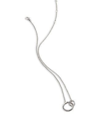Sterling Silver Classic Chain Interlocking Circle Station Necklace, 18"