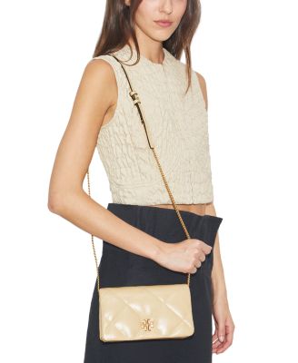 Kira Diamond Quilt Leather Chain Wallet