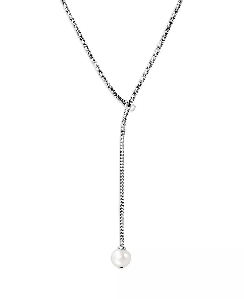 John Hardy Sterling Silver Jh Essentials Cultured Freshwater Pearl Adjustable Lariat Necklace, 23