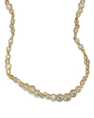 Asterales Cubic Zirconia All Around Collar Necklace in 14K Gold Plated, 16"-17" 