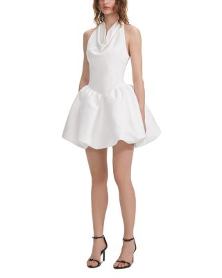 White Halter Neck Mini Dress