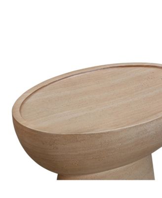  Eclipse Textured Faux Travertine Indoor / Outdoor Side Table