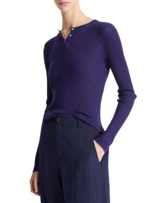 Ribbed Long Sleeve Henley