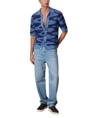 CHE Soleil Wave Jacquard Knit Short Sleeve Shirt