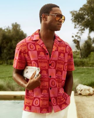 CHE Saura Towelling Sunset Jacquard Print Cuban Shir