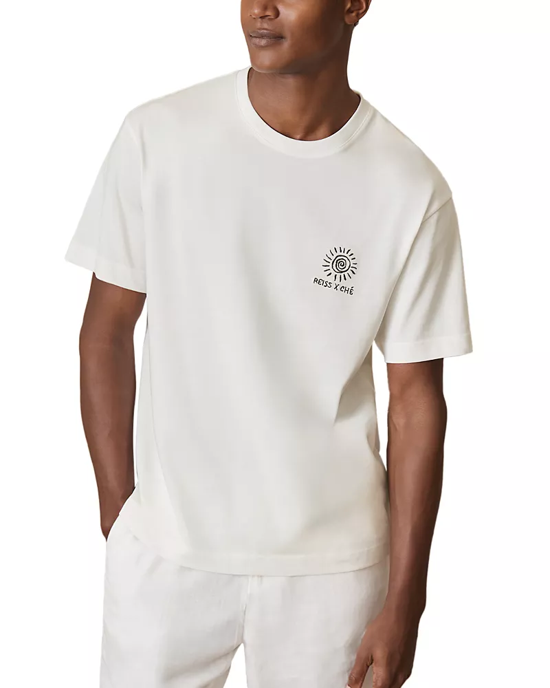 Reiss Che Artola Palm Graphic Relaxed Tee