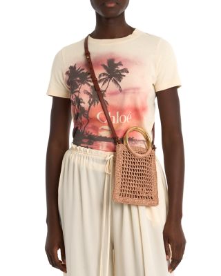 Summer Banana Raffia Mini Tote
